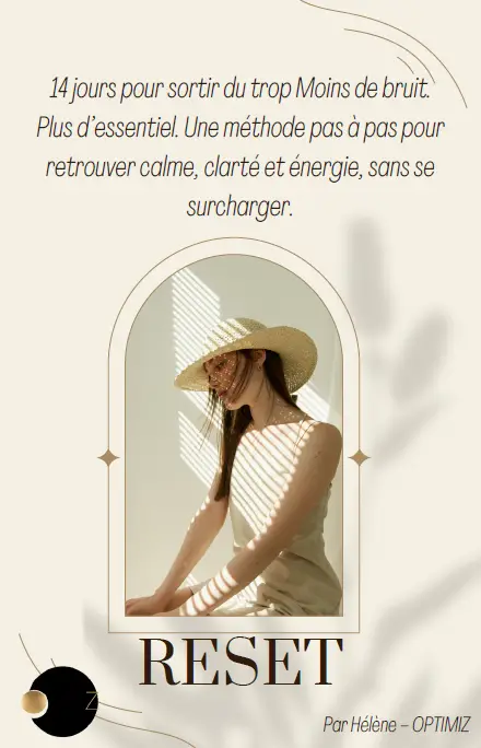 Plan 14 jours pour alléger sa vie – Guide RESET pour désencombrer son quotidien, retrouver clarté et sérénité.