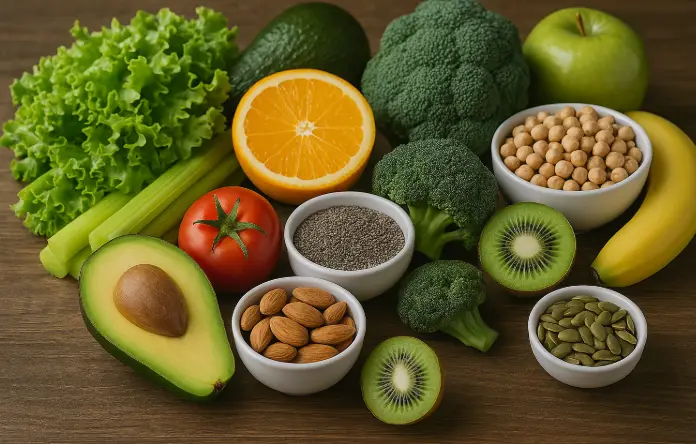 Assortiment de légumes crus et colorés sur fond minimaliste